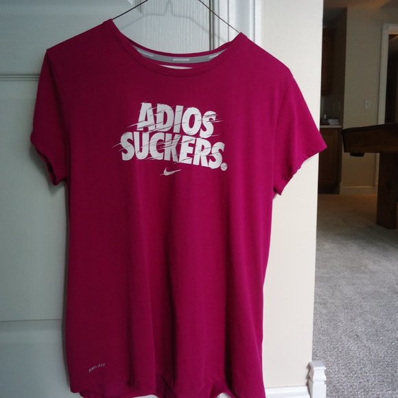Nike Dri Fit Running Shirt L ADIOS SUCKERS - Picture 4 of 7